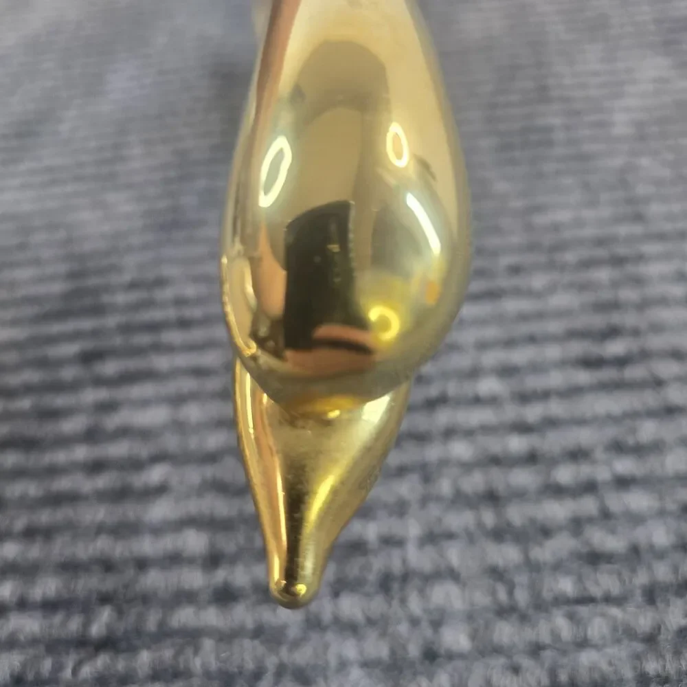Set of 2 Glass and Brass Swan Figurines Vintage Decoration